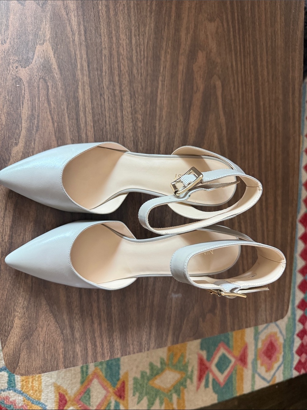 Nine West Ivory Pointed-Toe Ankle-Strap Heels